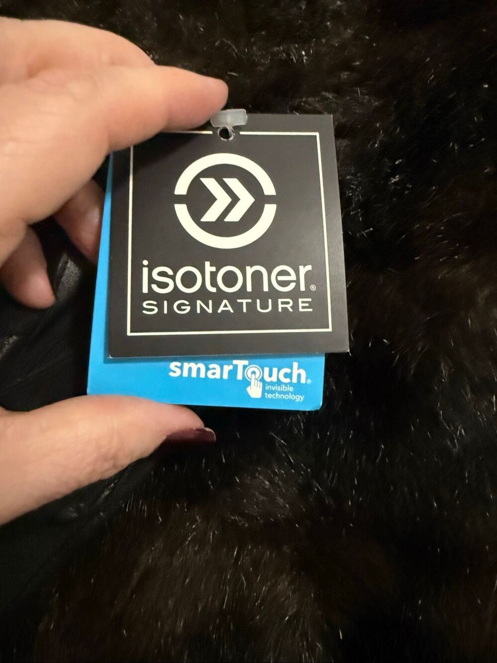 Isotoner Women's Classic Stretch Faux Genuine Leather Touchscreen Gloves L XL - Picture 4 of 5